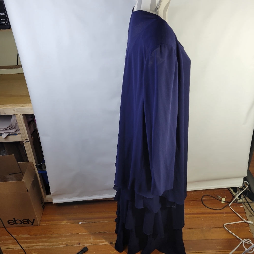 Vntg Cattiva New York 2 Piece Dress USA Made Tiered Tank Sheer Jacket No Size - Picture 4 of 13